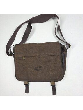 Camel Active Messenger Bag Mens Brown Nylon Crossbody Organizer Travel Commute